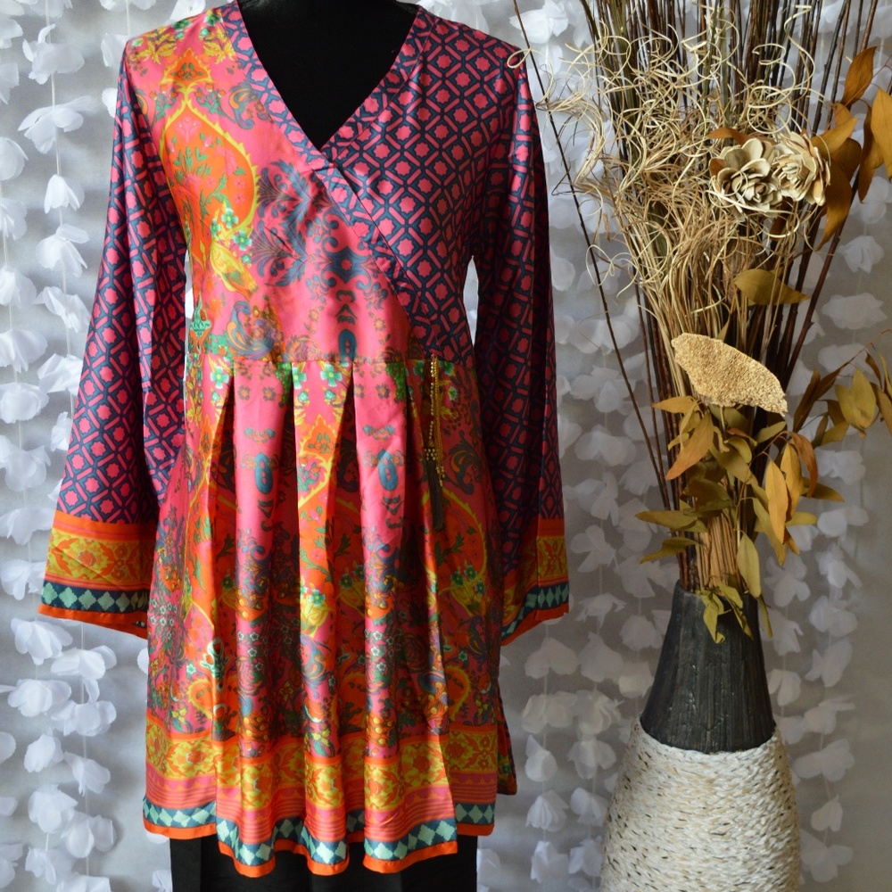 NEW Fancy Khaadi Silk Satin Designer Shirt Kurta